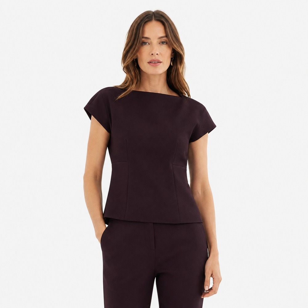 MM.LaFleur New York McDonough Ponte Top Plum Purple (Lava) Structured Size XS